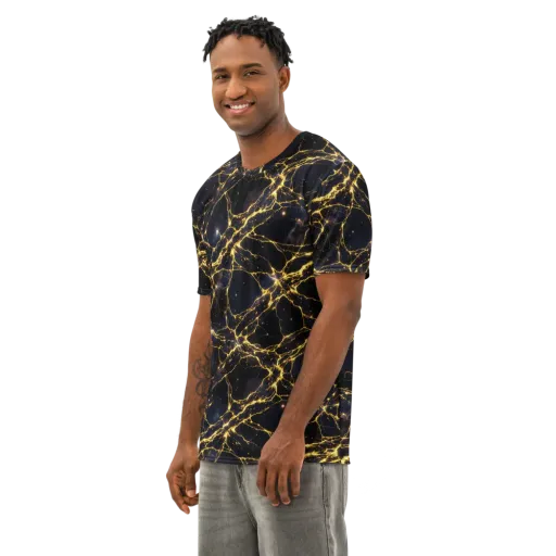 Solar Veins on a Men's Cotton Crew Neck T-Shirt