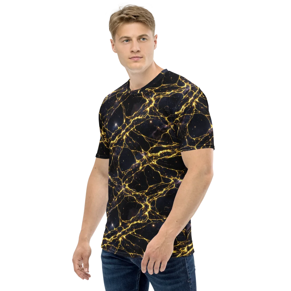 Solar Veins on Men's Crew Neck T-Shirt — Left