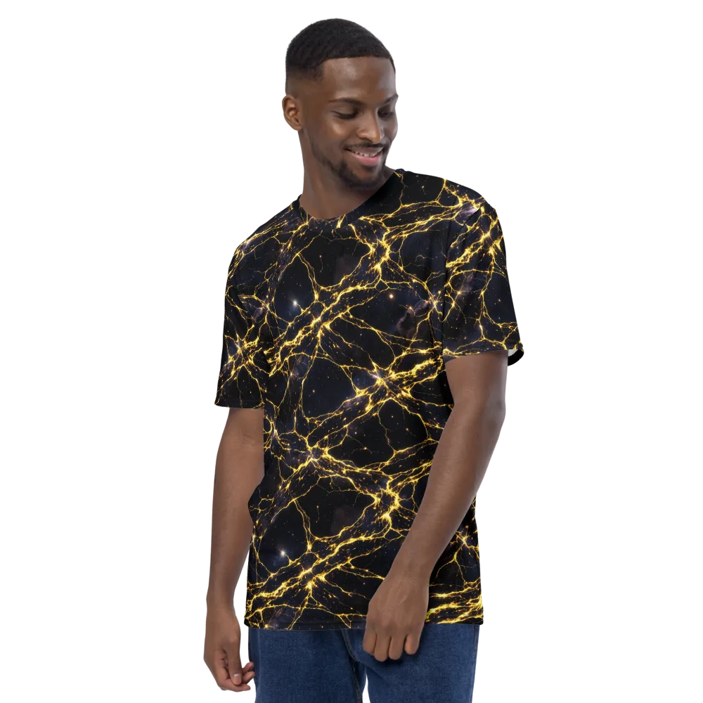 Solar Veins on Men's Crew Neck T-Shirt — Left