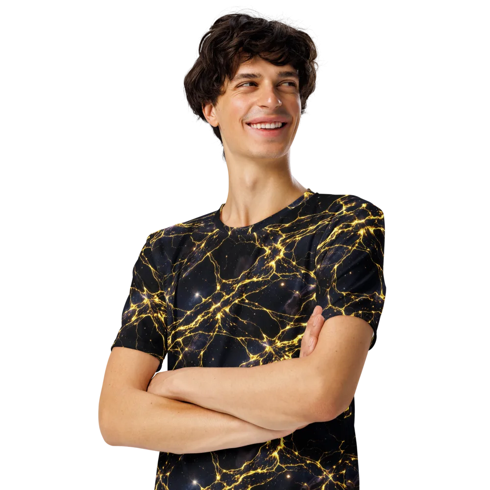 Solar Veins on Men's Crew Neck T-Shirt — Left Front