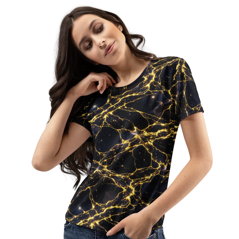 Solar Veins on Women's Crew Neck T-Shirt — Left Front