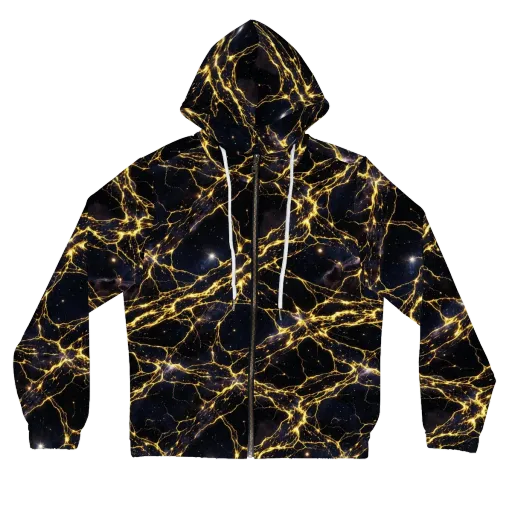 Solar Veins on a Women's Full-Zip Hoodie