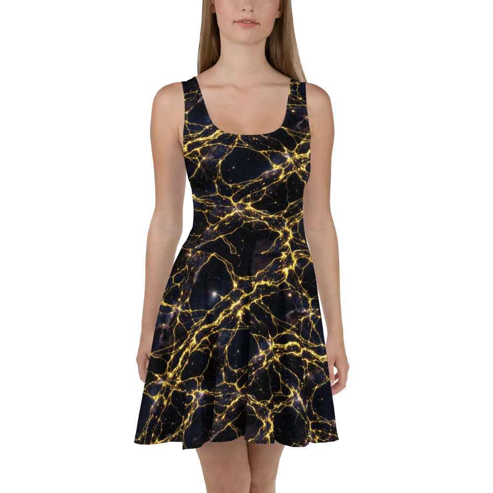 Solar Veins on Skater Dress — Front