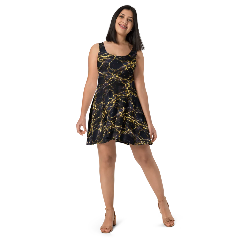 Solar Veins on Skater Dress — Front
