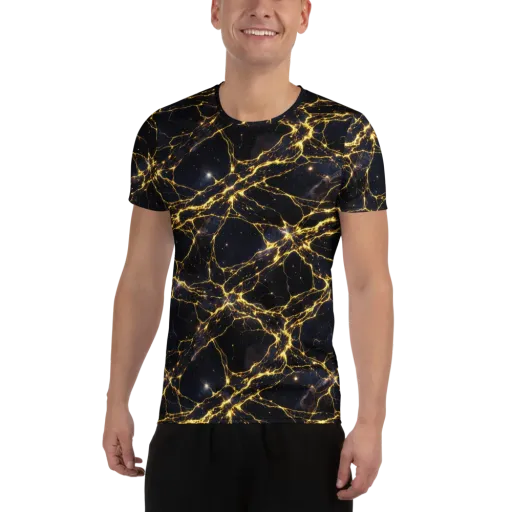 Solar Veins on a Men's Athletic T-Shirt