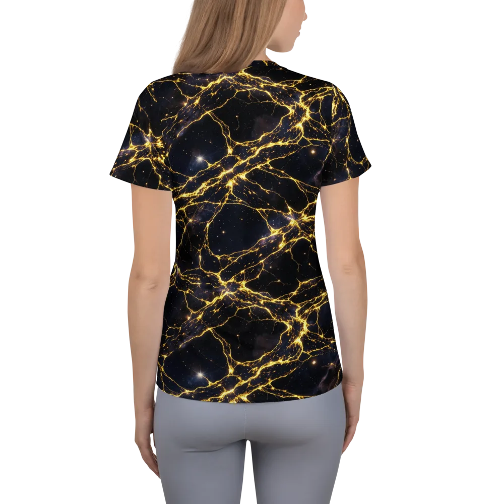 Solar Veins on Women's Athletic T-Shirt — Back