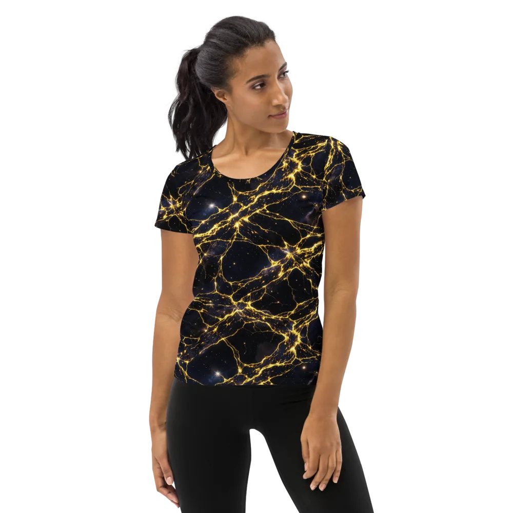 Solar Veins on Women's Athletic T-Shirt — Front
