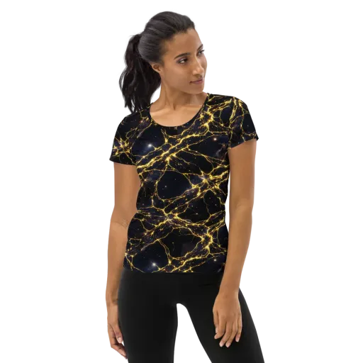 Solar Veins on a Women's Athletic T-Shirt