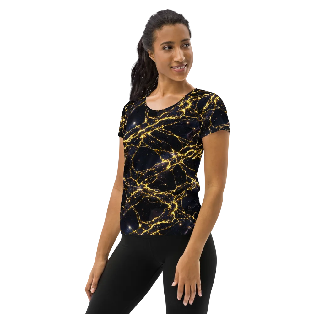 Solar Veins on Women's Athletic T-Shirt — Left