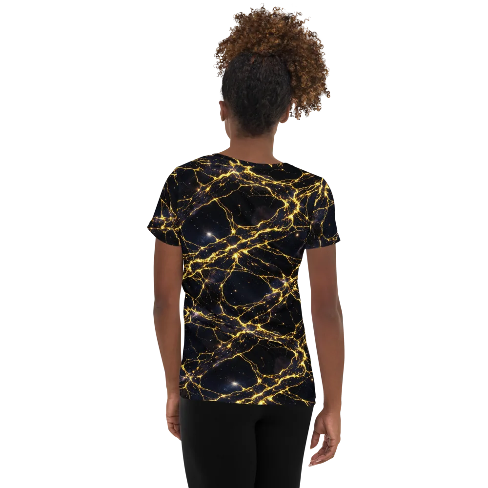 Solar Veins on Women's Athletic T-Shirt — Back
