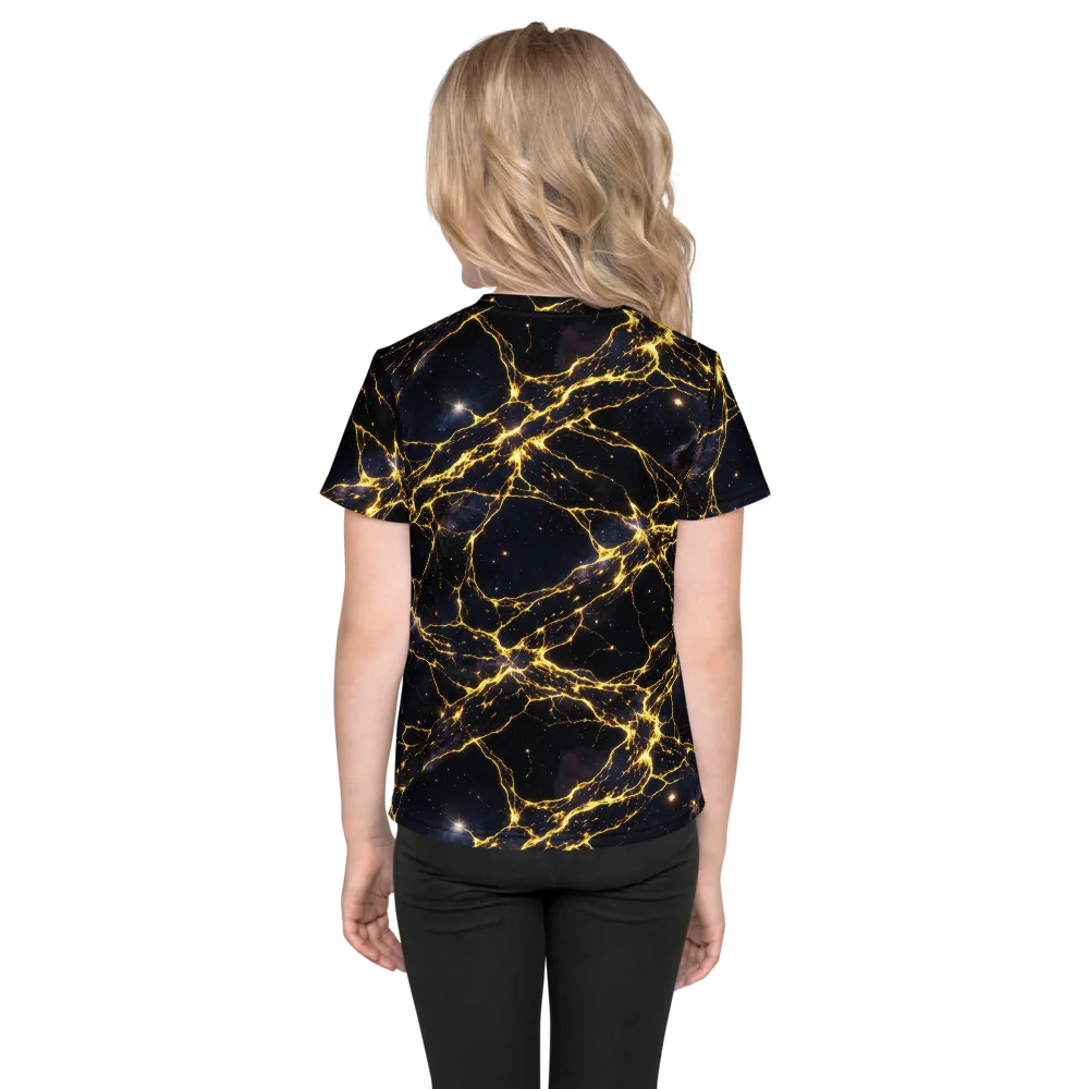 Solar Veins on Kids Crew Neck T-Shirt — Back