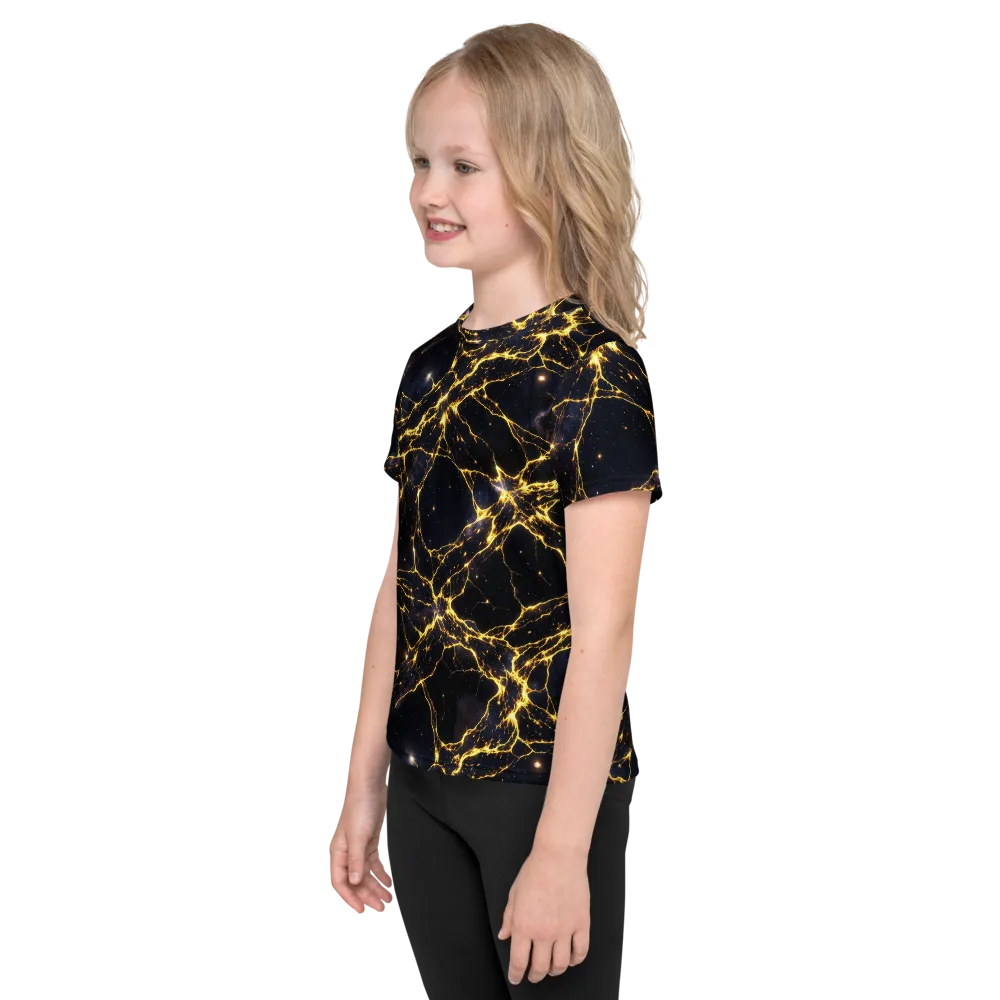 Solar Veins on Kids Crew Neck T-Shirt — Left