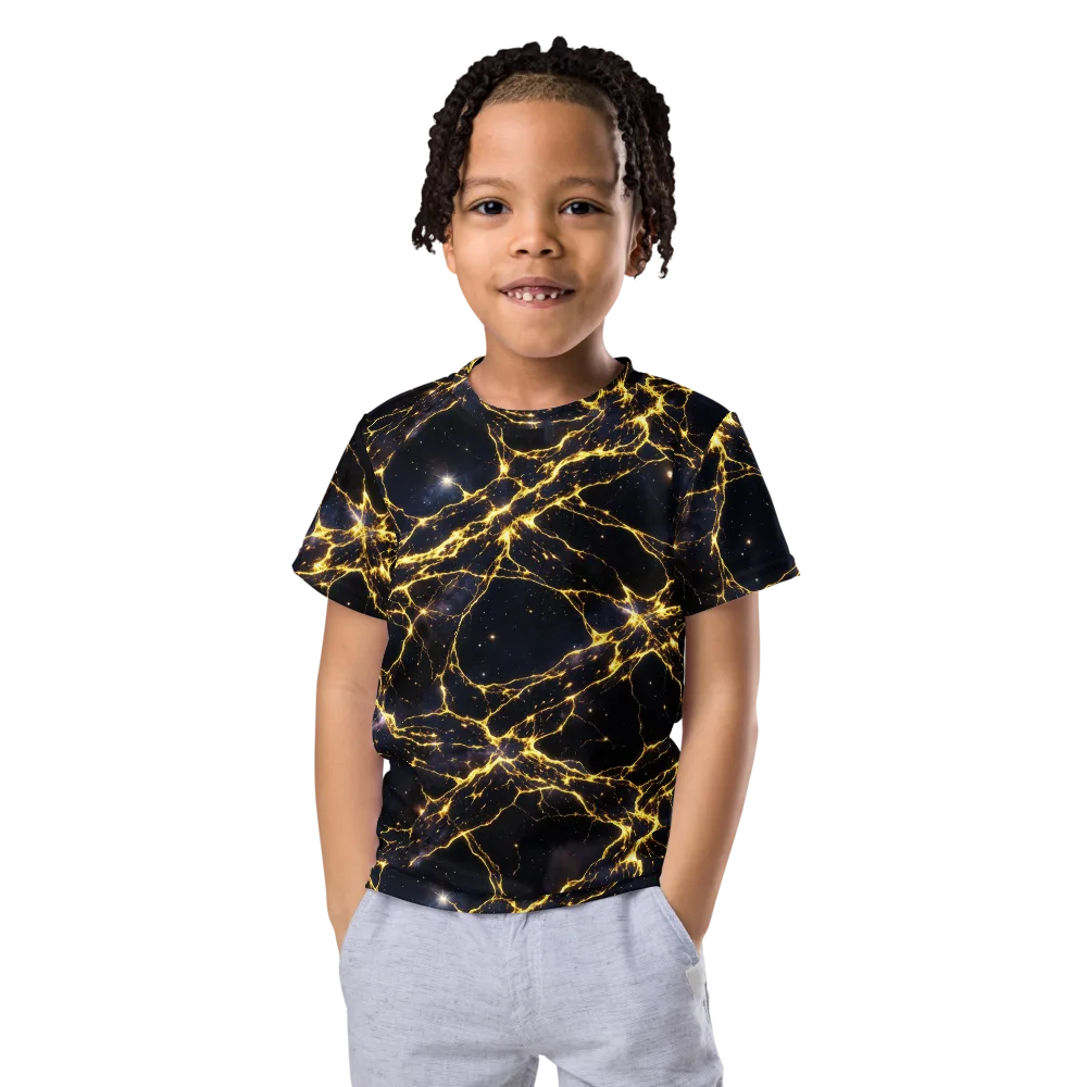 Solar Veins on Kids Crew Neck T-Shirt — Front
