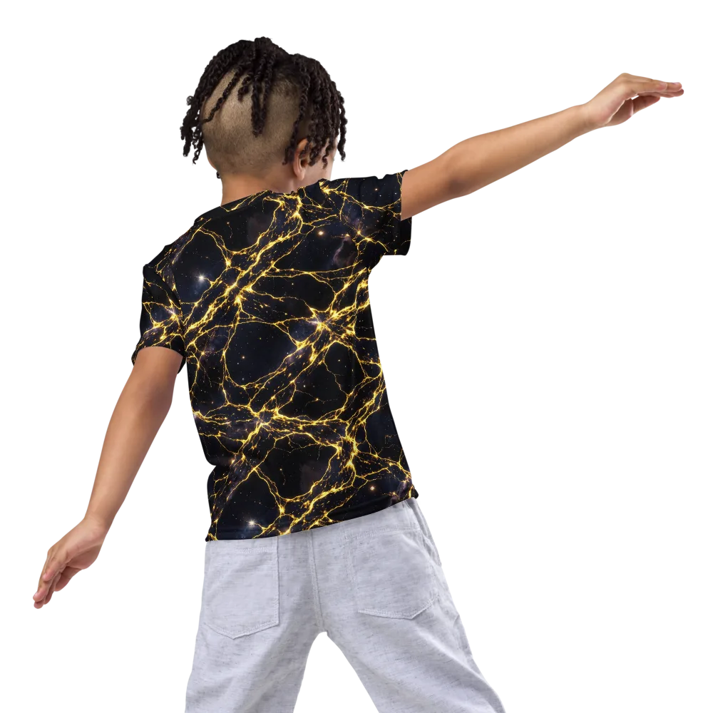 Solar Veins on Kids Crew Neck T-Shirt — Back