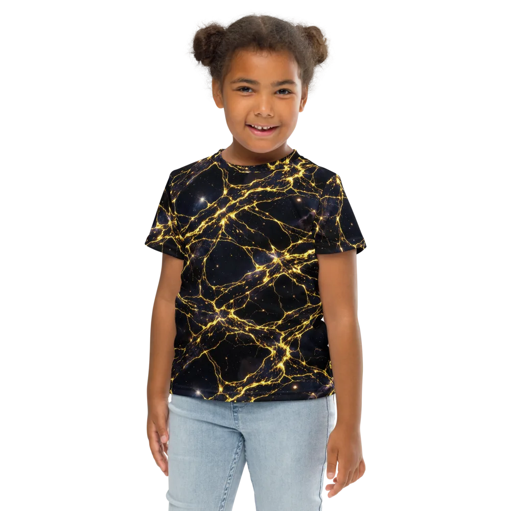 Solar Veins on Kids Crew Neck T-Shirt — Front