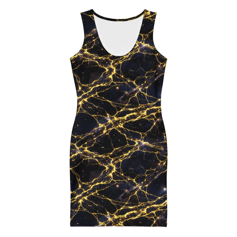 Solar Veins on Bodycon Dress — Front