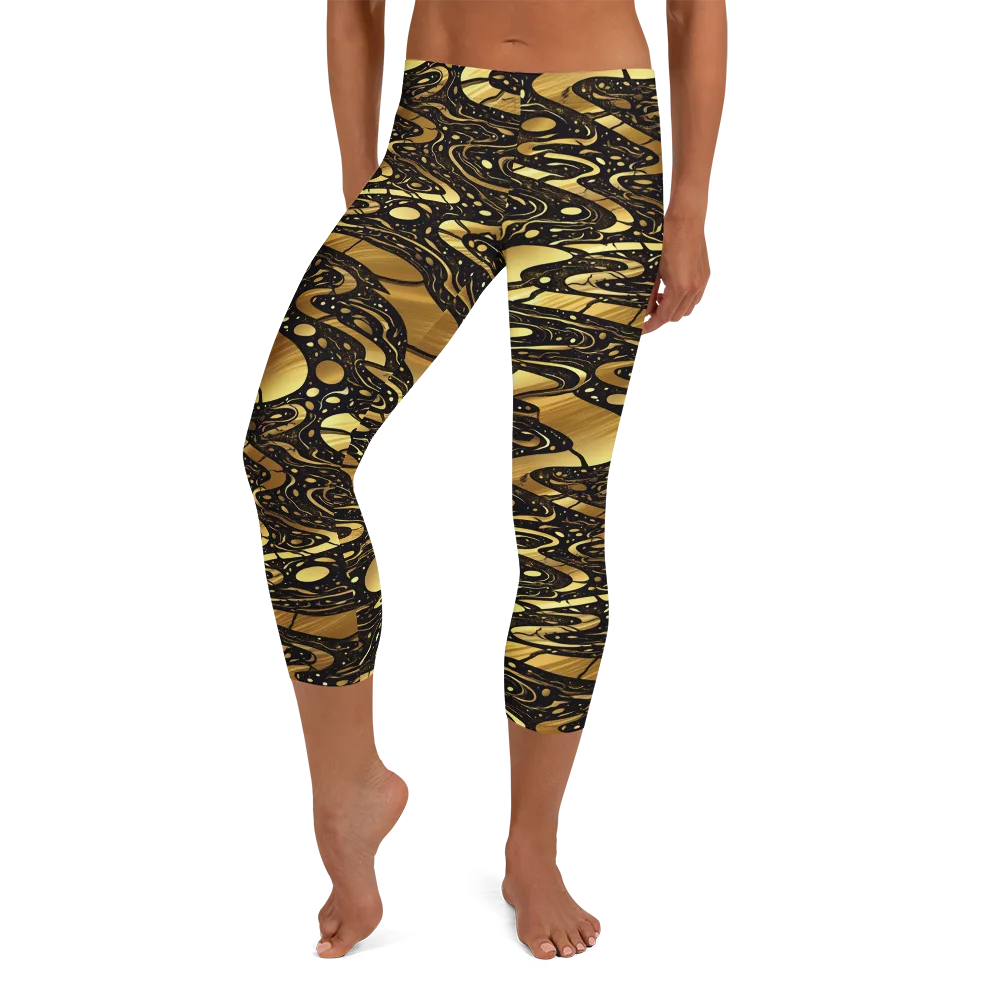 Gilded Vortex on Capri Leggings — Front