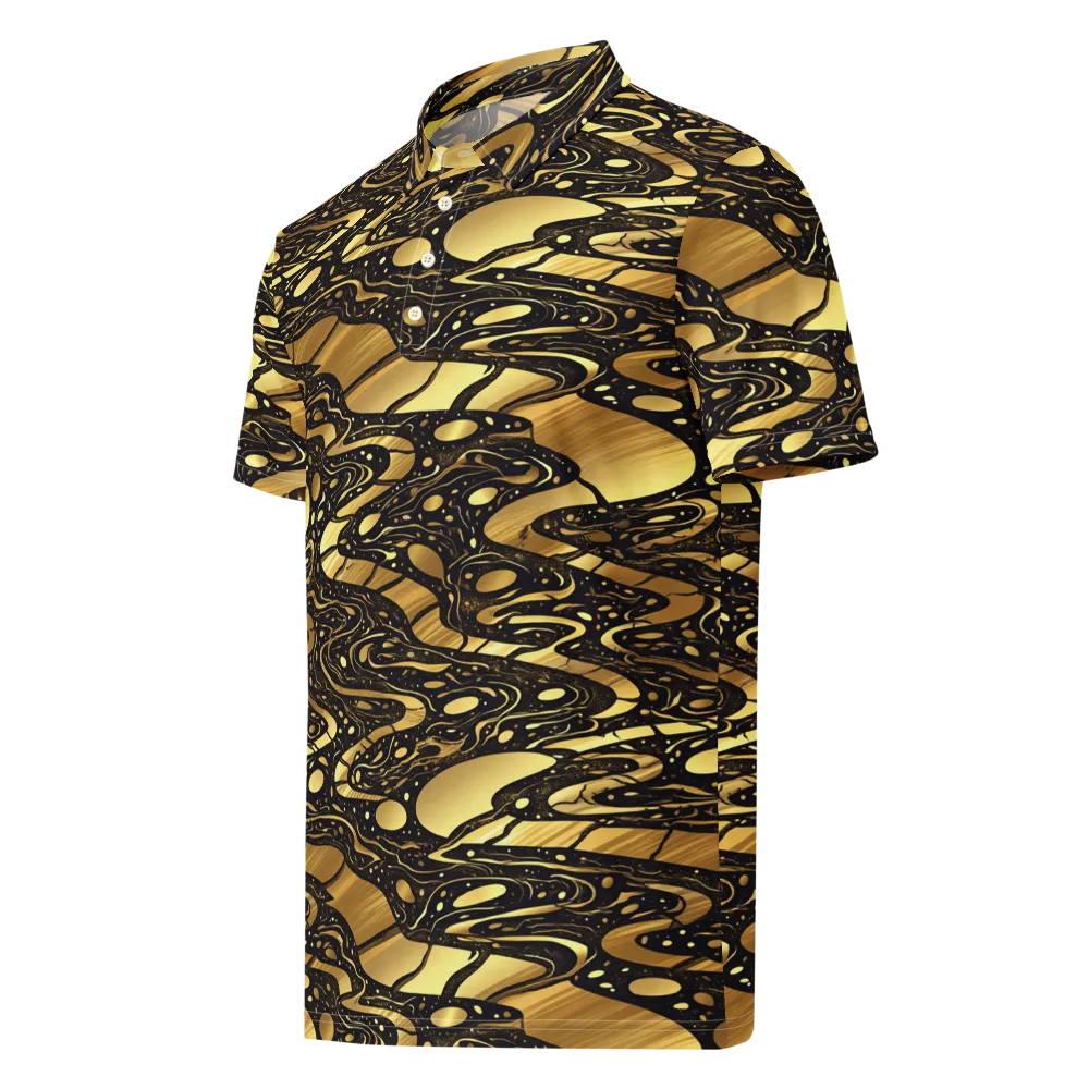 Gilded Vortex on Men's Slim Fit Polo Shirt — Left Front