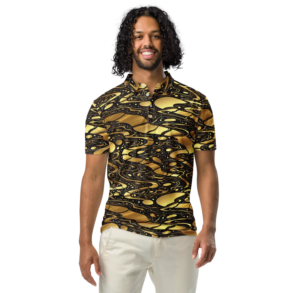 Gilded Vortex on Men's Slim Fit Polo Shirt — Front