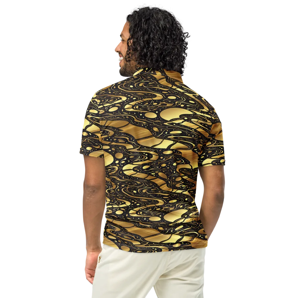 Gilded Vortex on Men's Slim Fit Polo Shirt — Back