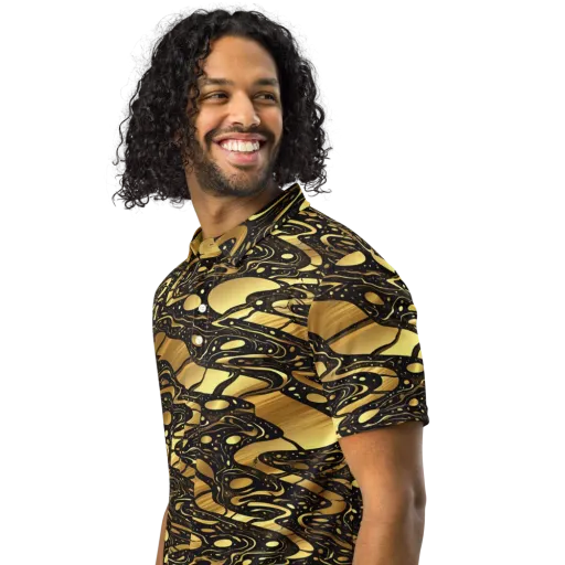 Gilded Vortex on a Men's Slim Fit Polo Shirt