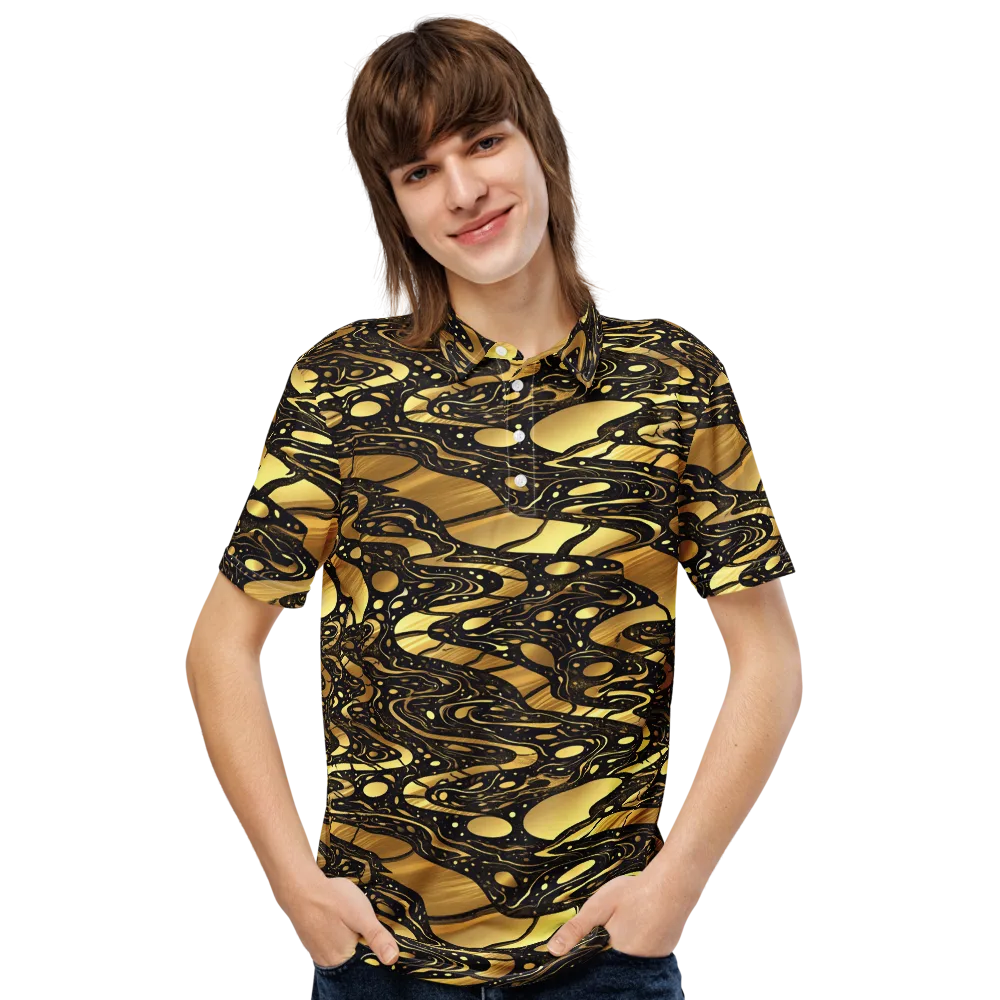Gilded Vortex on Men's Slim Fit Polo Shirt — Front