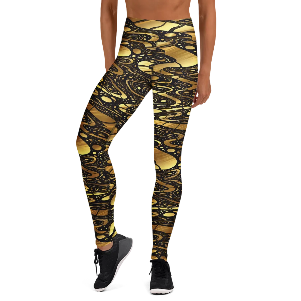 Gilded Vortex on Yoga Leggings — Front