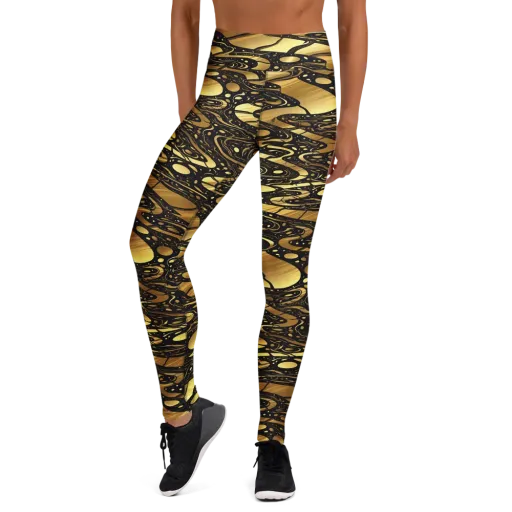 Gilded Vortex on a Yoga Leggings