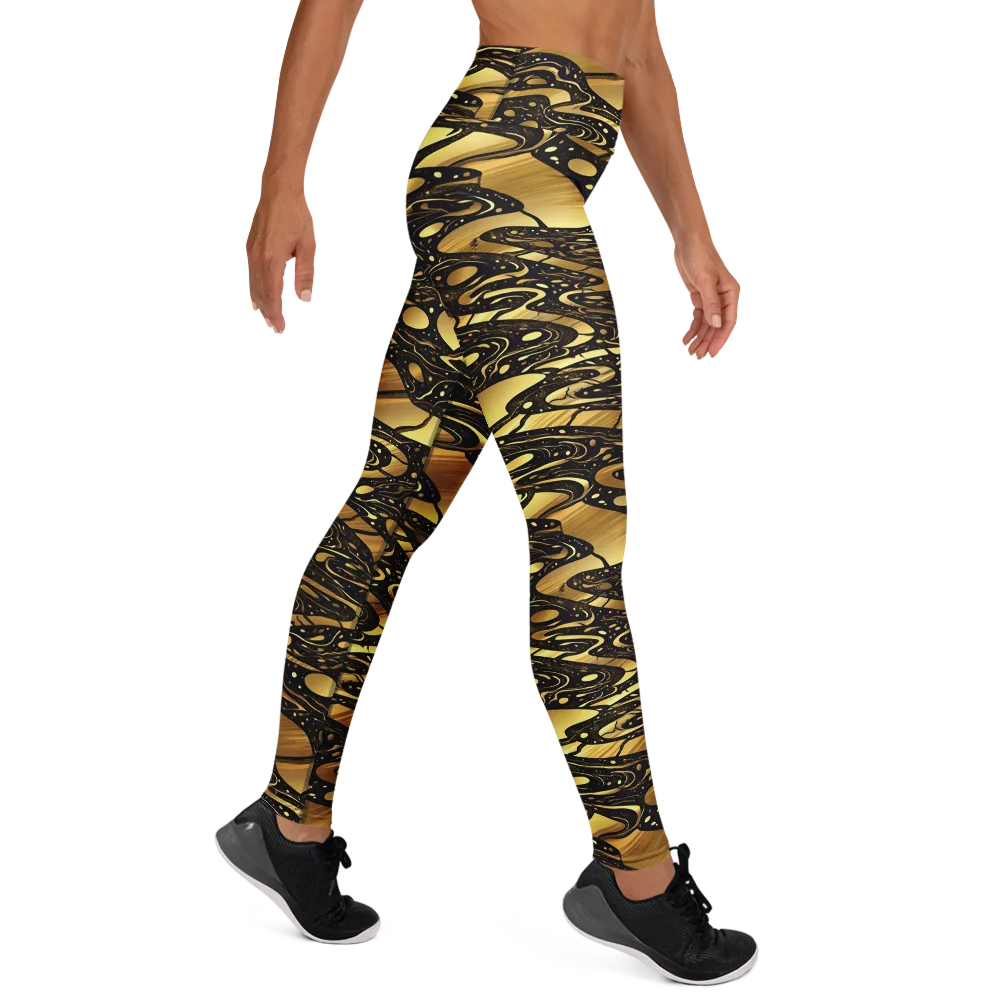 Gilded Vortex on Yoga Leggings — Right