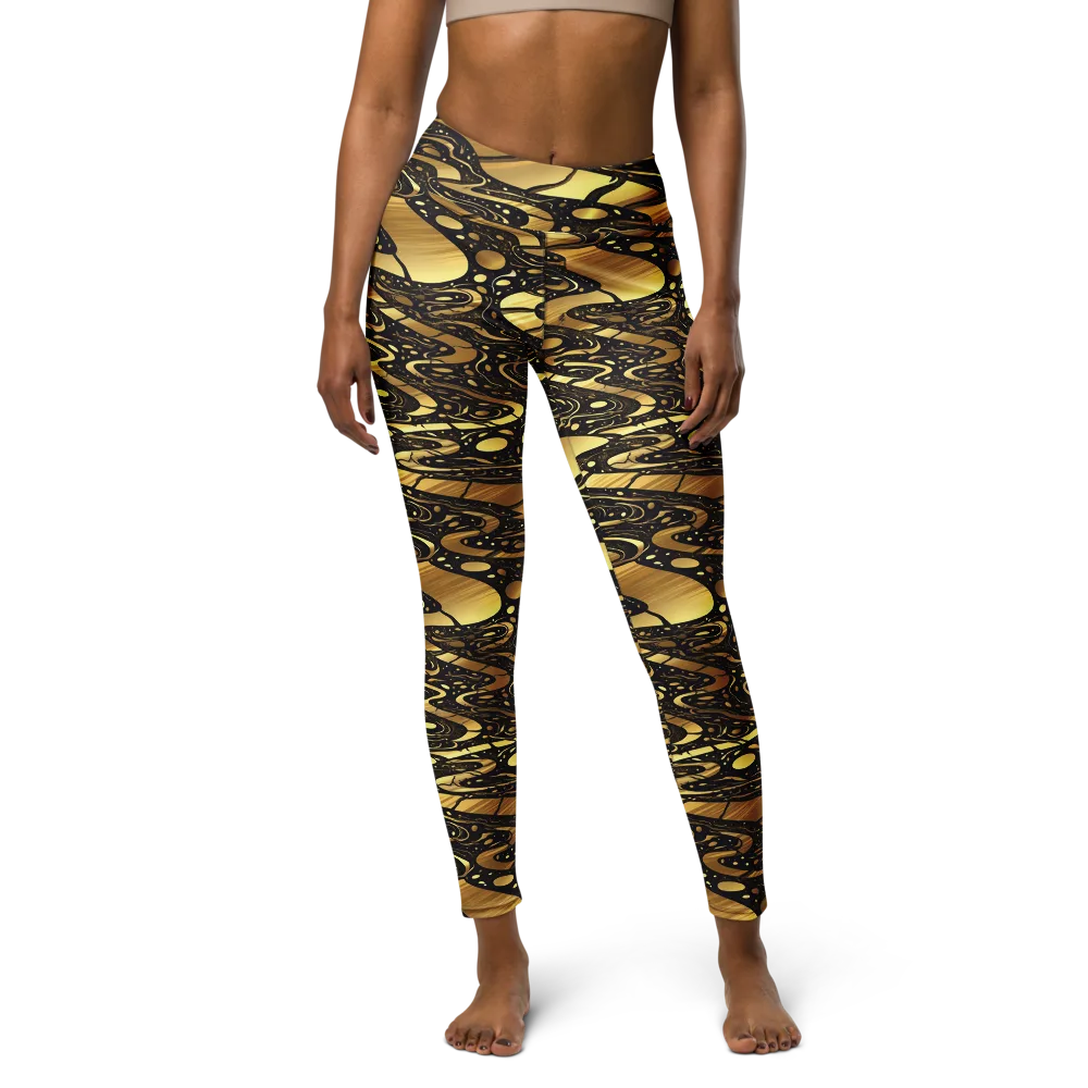 Gilded Vortex on Yoga Leggings — Front