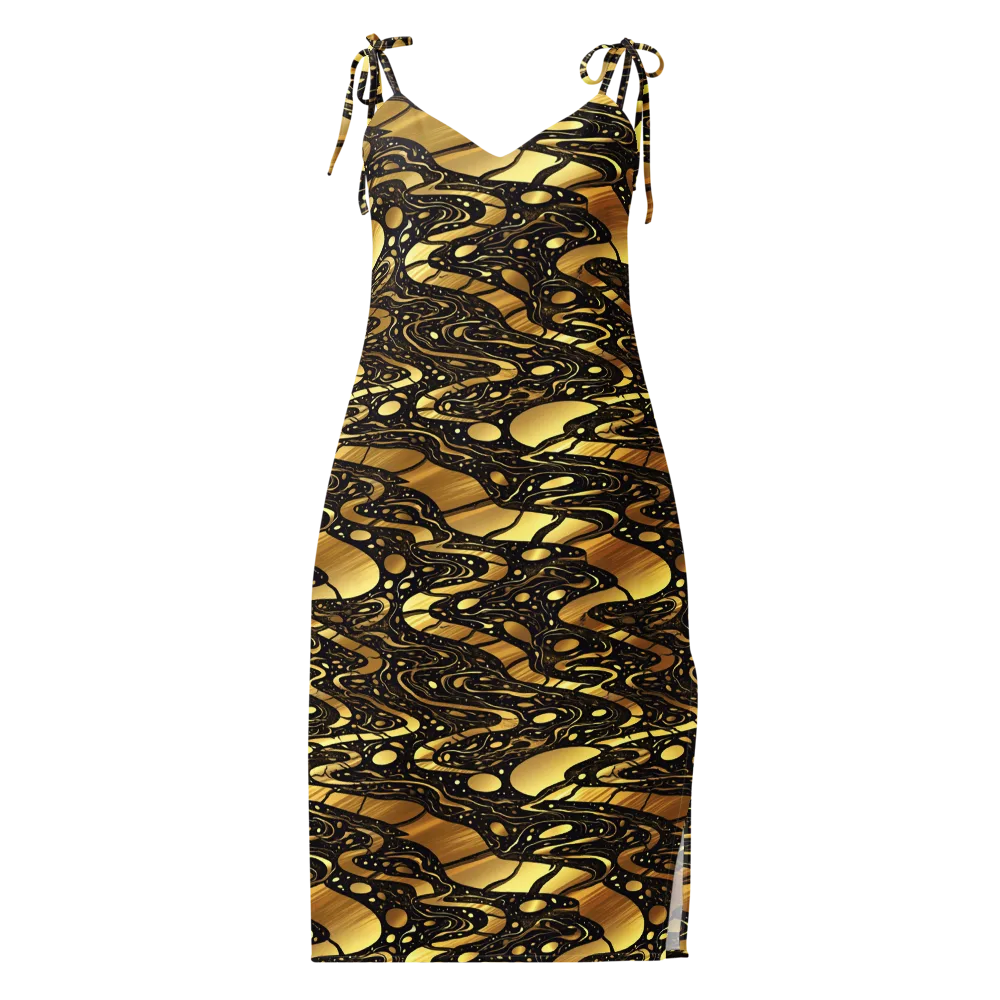 Gilded Vortex on Slip Dress — Front