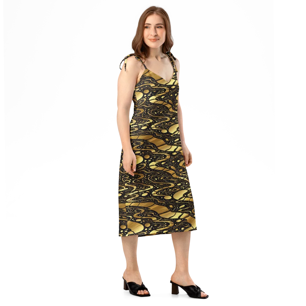 Gilded Vortex on Slip Dress — Right Front