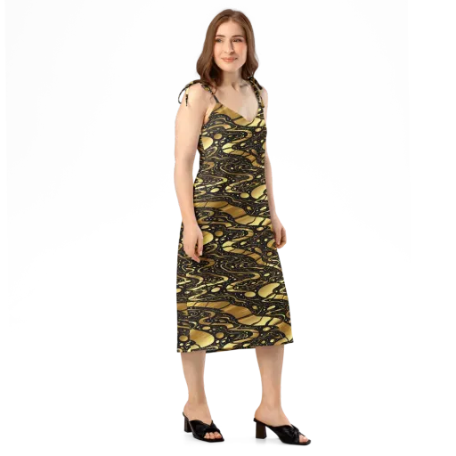 Gilded Vortex on a Slip Dress