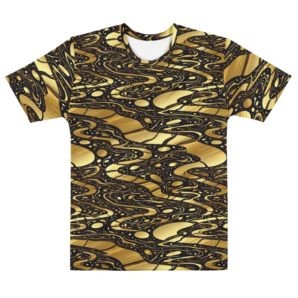 Gilded Vortex on Men's Cotton Crew Neck T-Shirt — Front