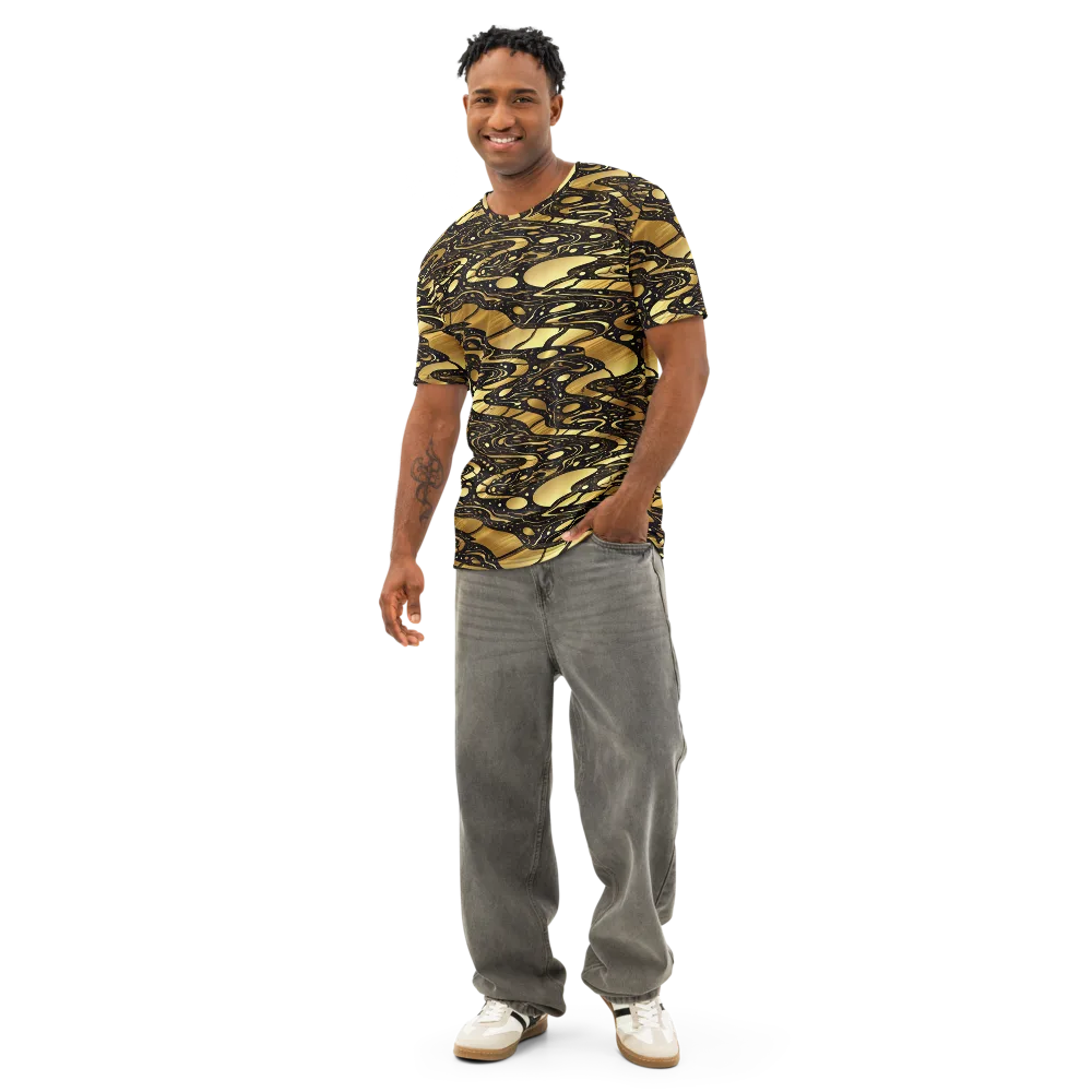 Gilded Vortex on Men's Cotton Crew Neck T-Shirt — Front