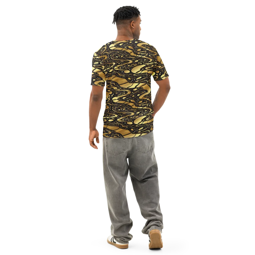 Gilded Vortex on Men's Cotton Crew Neck T-Shirt — Back
