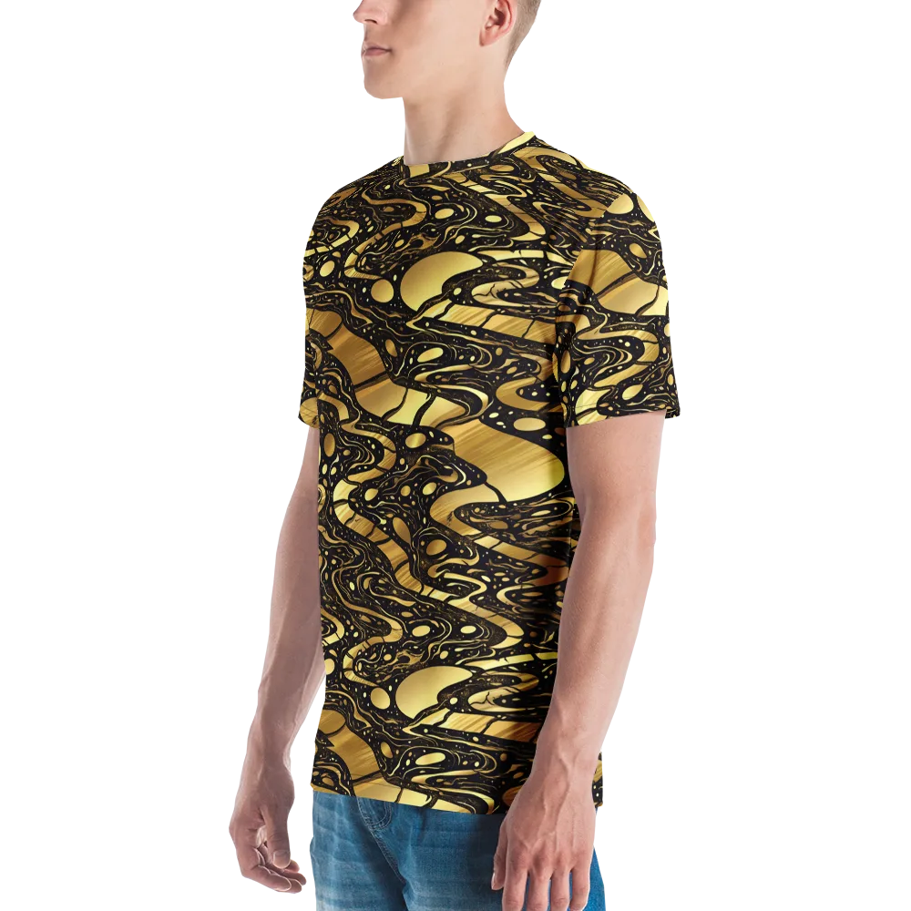 Gilded Vortex on Men's Crew Neck T-Shirt — Left
