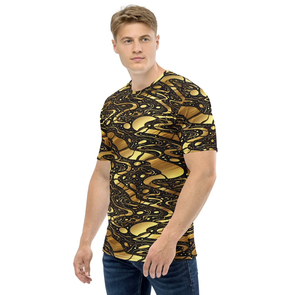 Gilded Vortex on Men's Crew Neck T-Shirt — Left