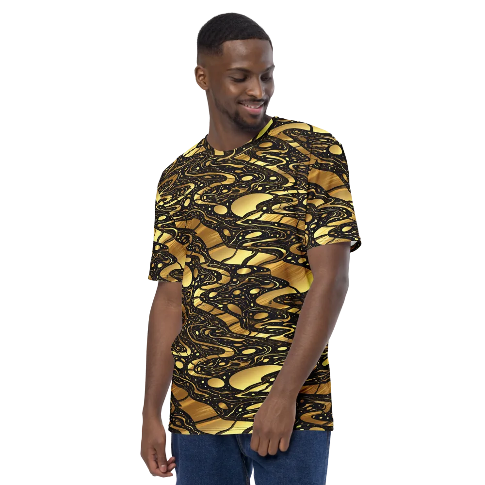 Gilded Vortex on Men's Crew Neck T-Shirt — Left