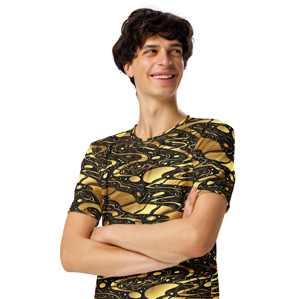 Gilded Vortex on Men's Crew Neck T-Shirt — Left Front