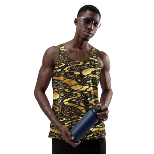 Gilded Vortex on a Men's Tank Top