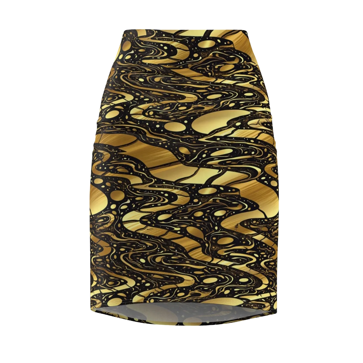 Gilded Vortex on Pencil Skirt — Front