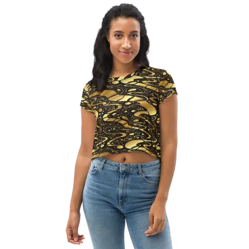 Gilded Vortex on a Crop Tee