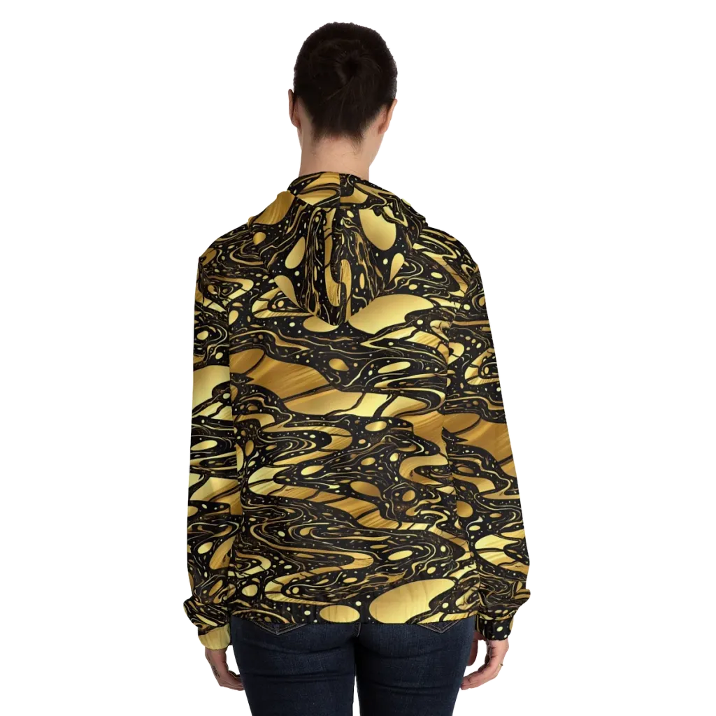 Gilded Vortex on Women's Full-Zip Hoodie — Back On Person