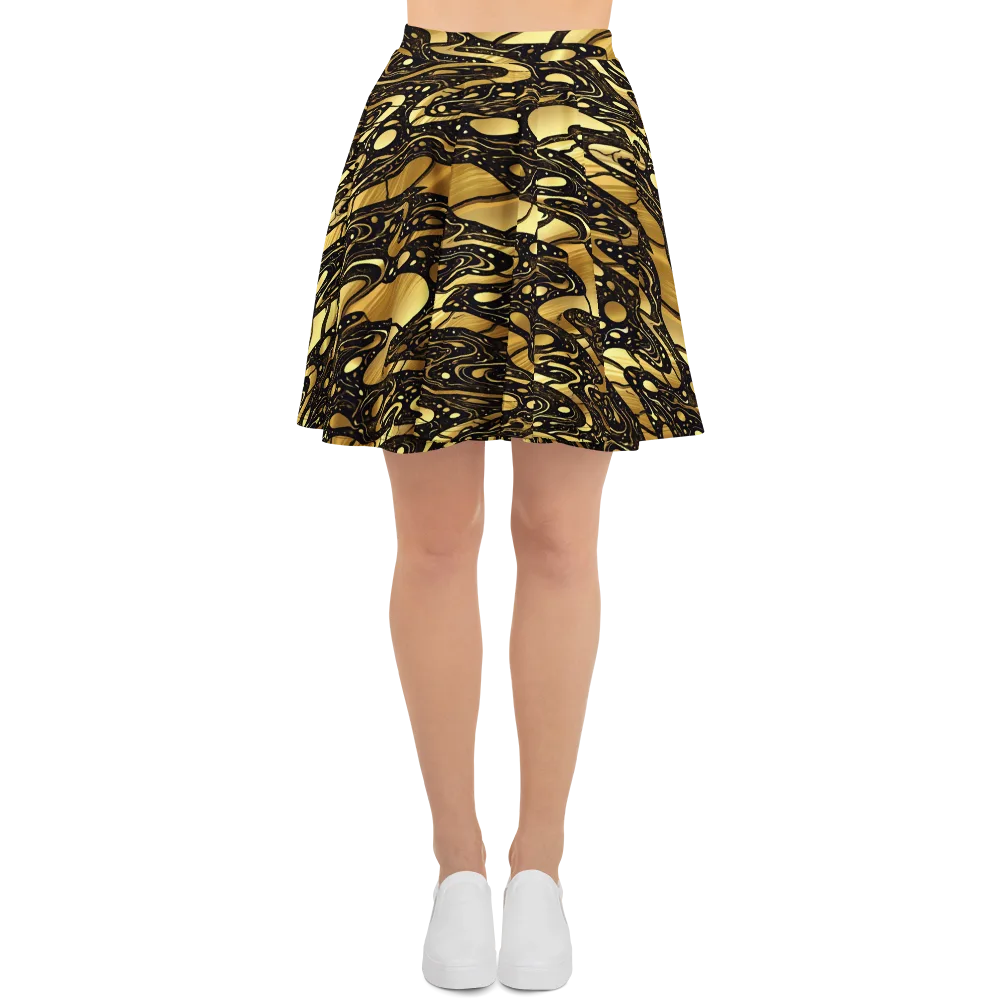 Gilded Vortex on Skater Skirt — Front