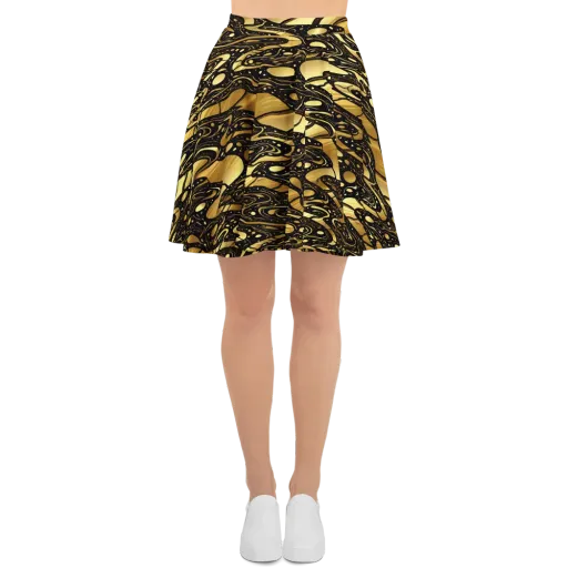 Gilded Vortex on a Skater Skirt
