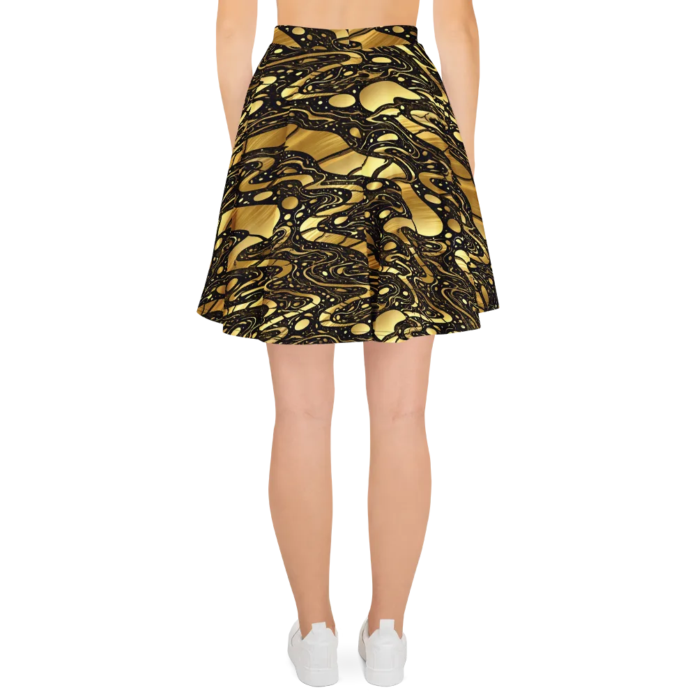 Gilded Vortex on Skater Skirt — Back