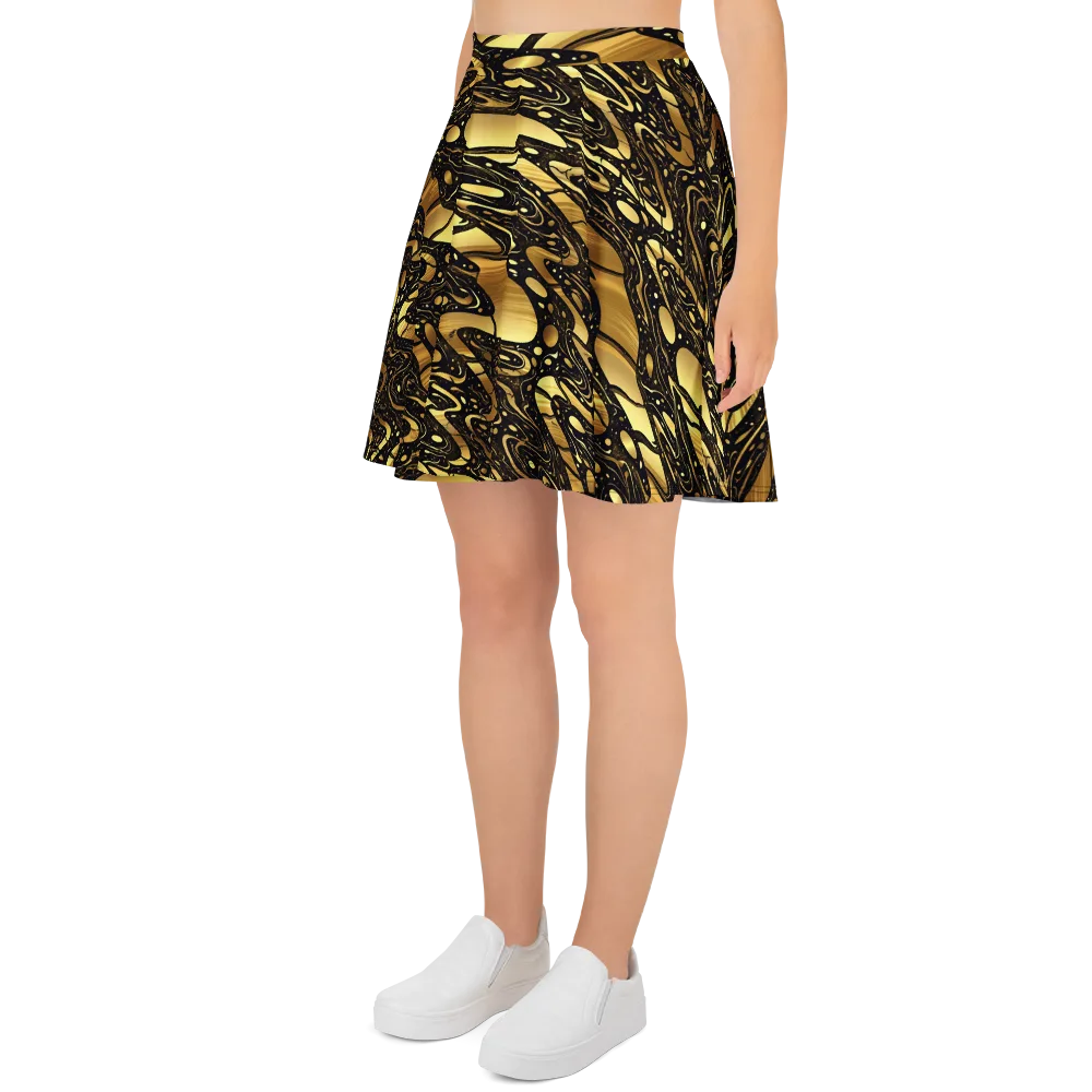 Gilded Vortex on Skater Skirt — Left