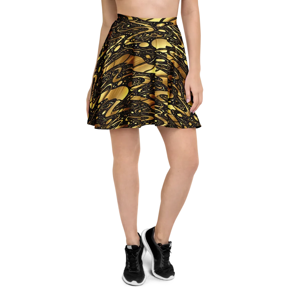 Gilded Vortex on Skater Skirt — Front