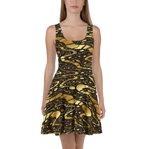 Gilded Vortex on a Skater Dress